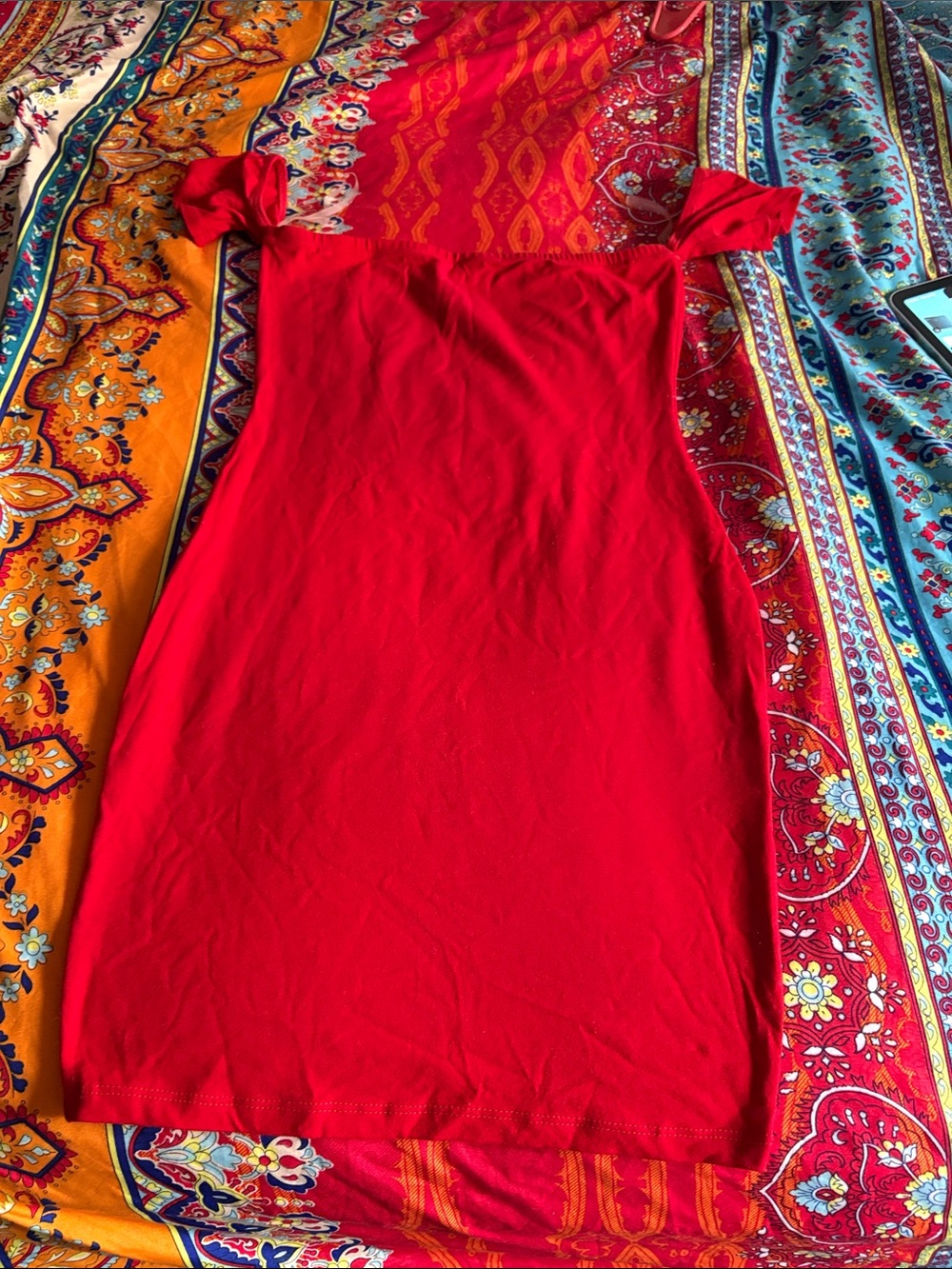 Fashion Nova Red Off-Shoulder Bodycon Dress